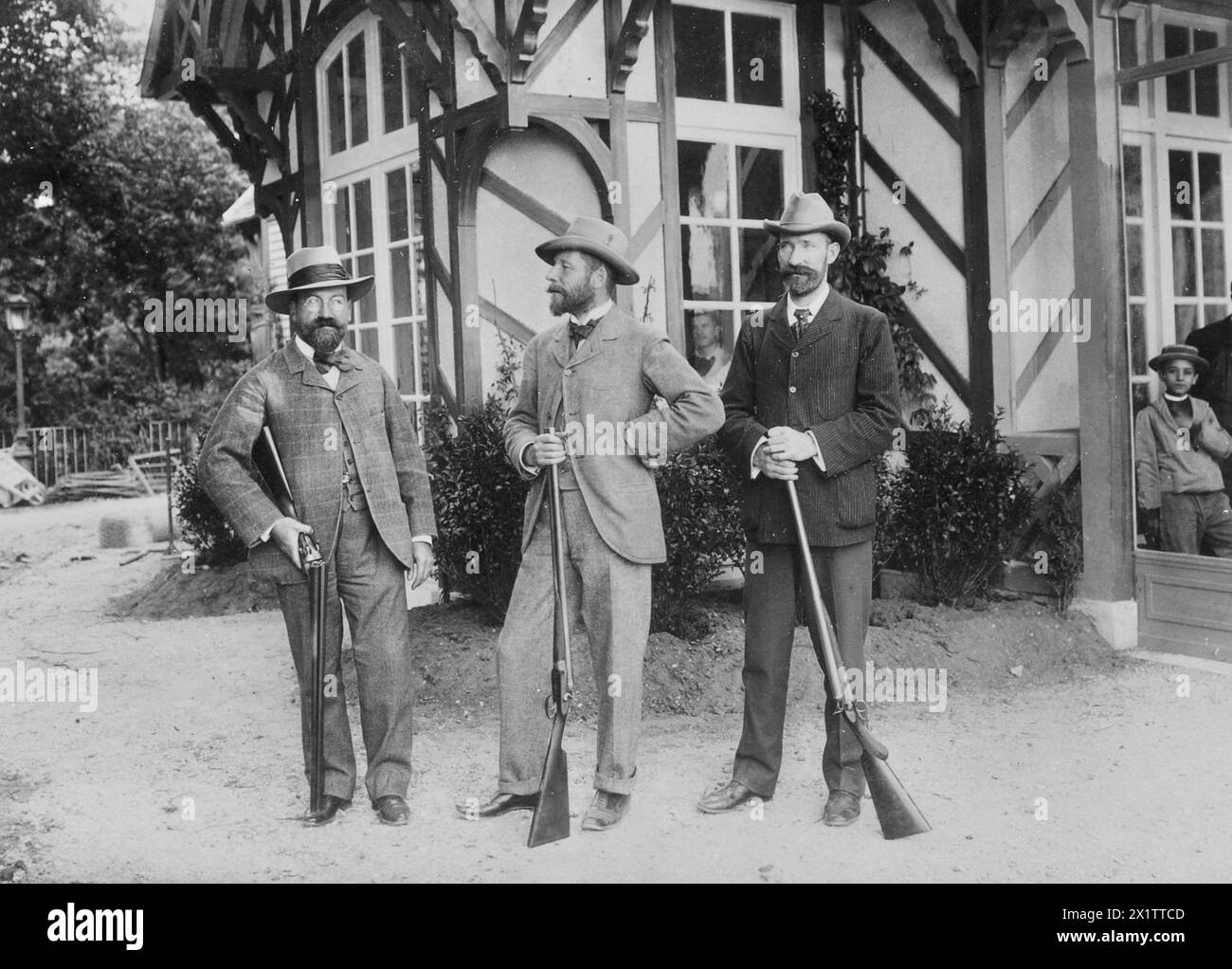 Jules Beau - Olympische Spiele 1900 in Paris - Teilnehmer beim Live-Taubenschießen: Stockfoto