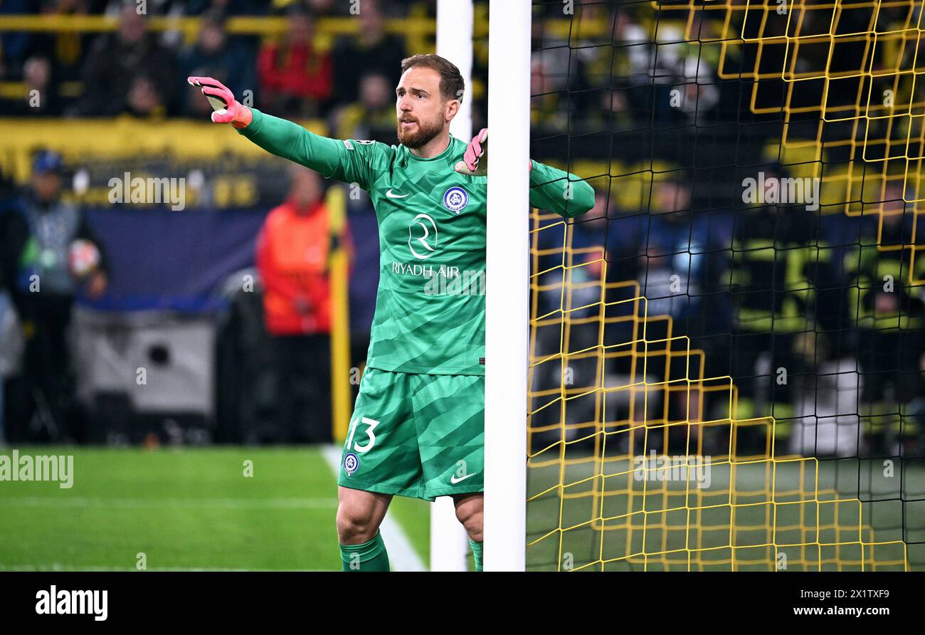 Champions League, Viertelfinale, Signal Iduna Park Dortmund: Borussia Dortmund gegen Atletico Madrid; Jan Oblak (ATM). Stockfoto
