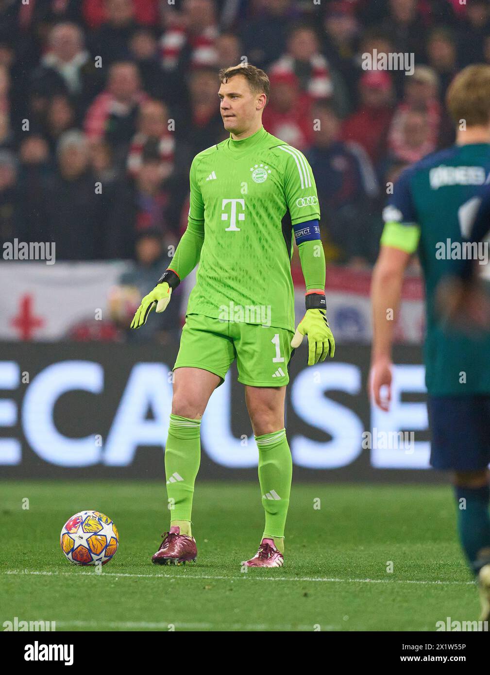 München, 17. April 2024. Manuel NEUER, Torhüter FCB 1 im Viertelfinalspiel FC BAYERN MÜNCHEN - FC ARSENAL LONDON 1-0 der UEFA Champions League in der Saison 2023/2024 in München, 17. April 2024. Viertelfinale, FCB, München © Peter Schatz / Alamy Live News Stockfoto