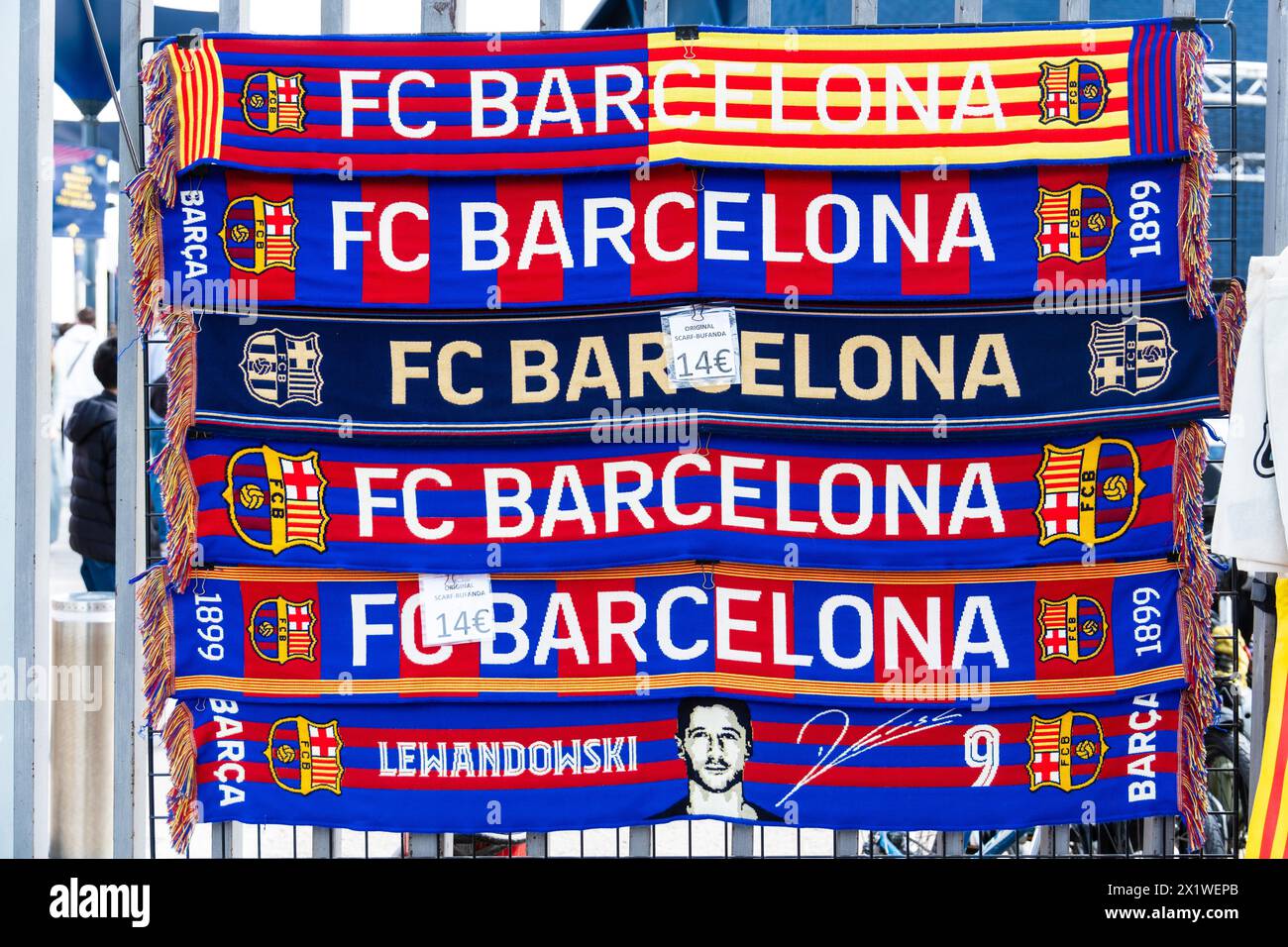 Fanschals FC Barcelona, Barcelona, Spanien Stockfoto