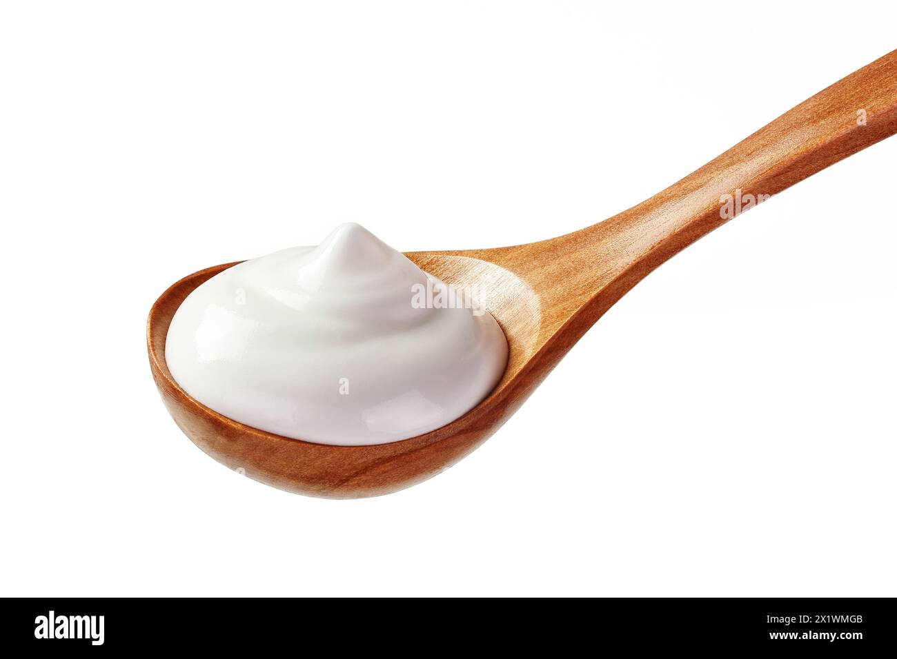 Cremesaure, Milchprodukte in einer Schüssel isolierter weißer Hintergrund Stockfoto