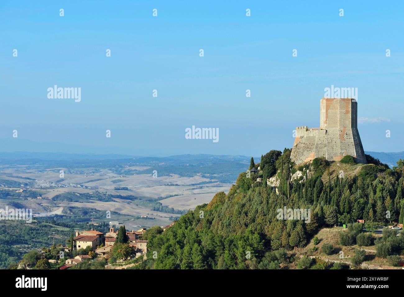 Castiglione D'orcia. Die Festung von Tentennano. San Quirico D'orcia. Provinz Siena. Toskana. Italien Stockfoto
