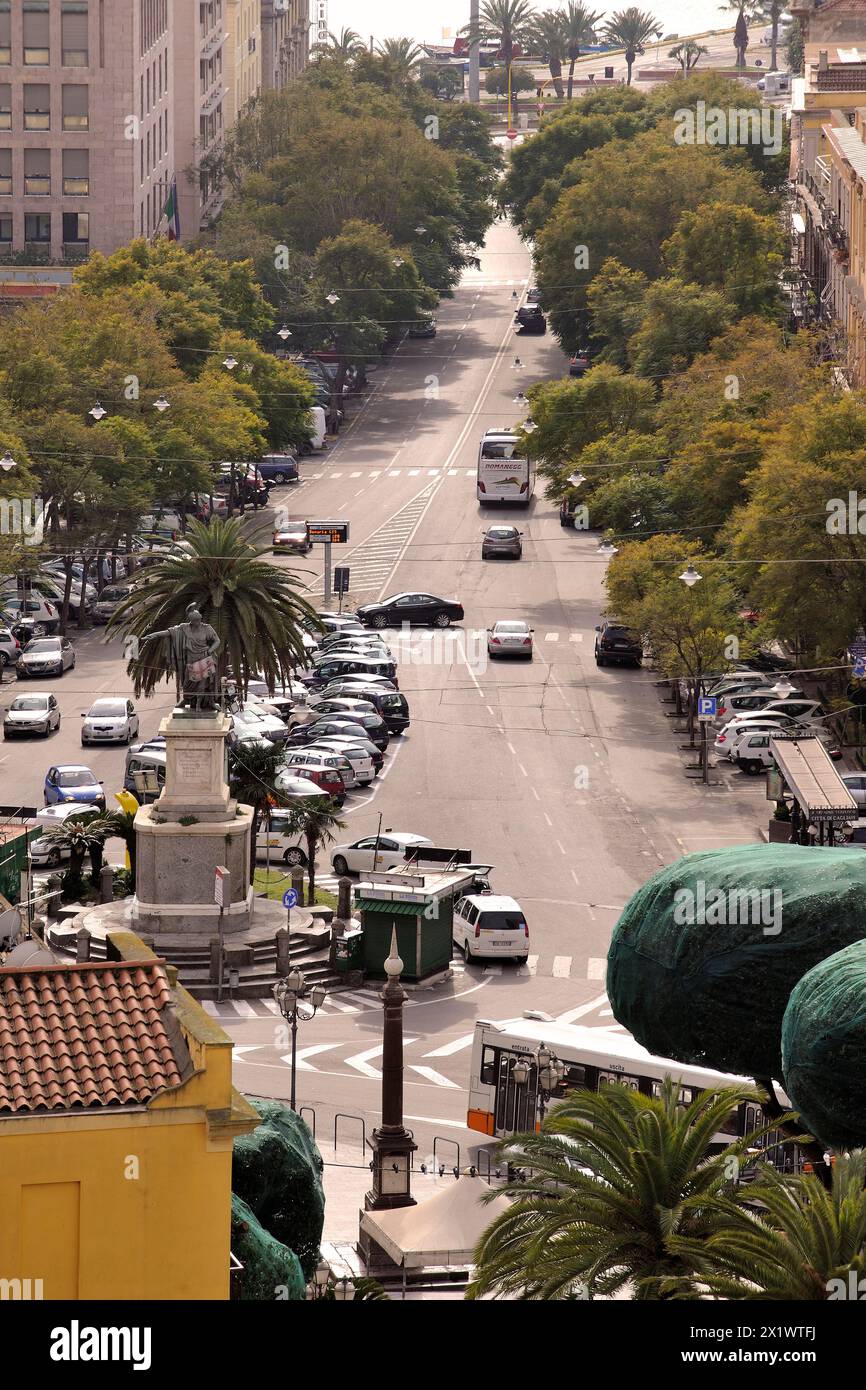 Largo Carlo Felice und Piazza Yenne. Cagliari. Sardinien. Italien Stockfoto