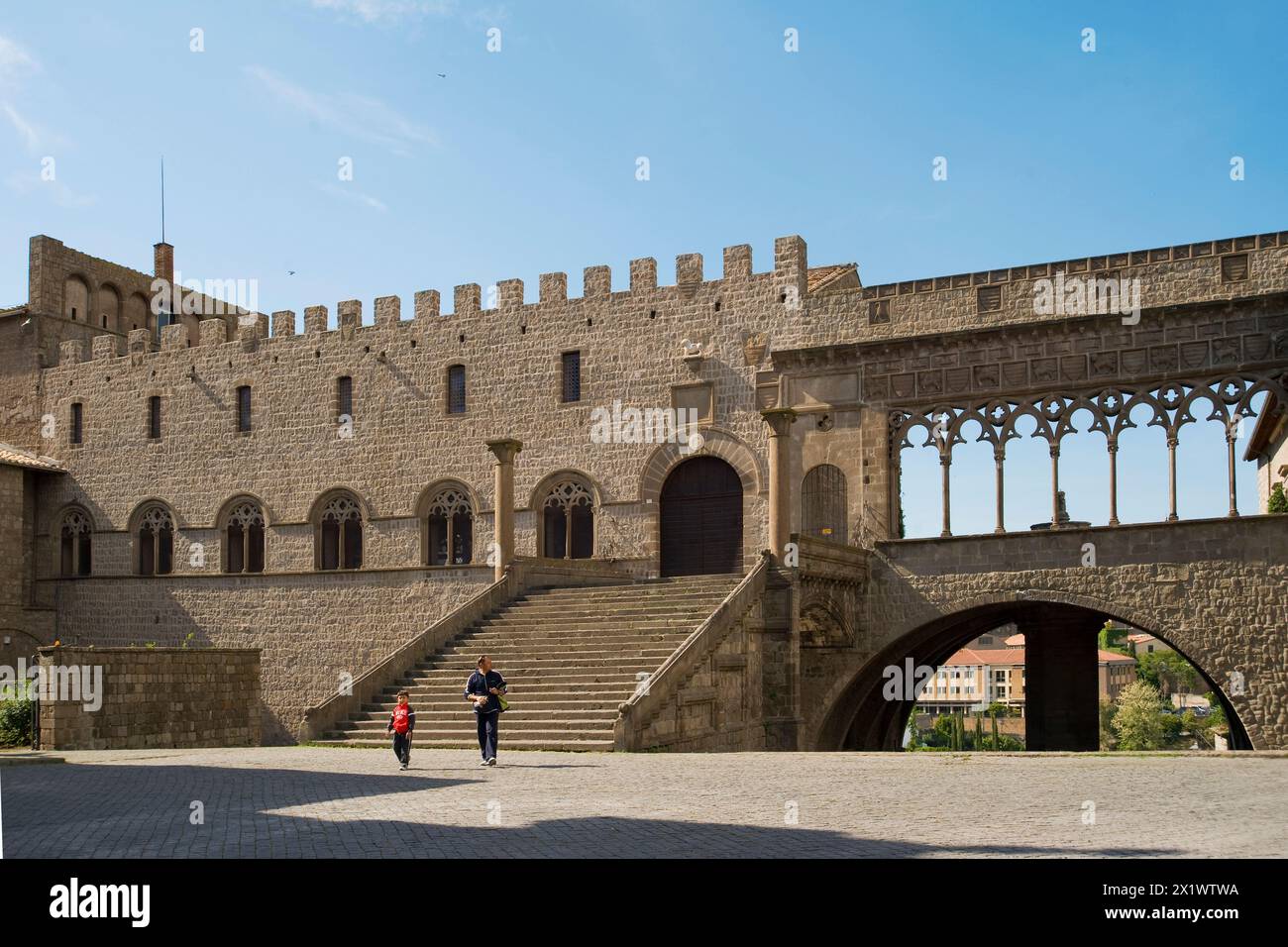 Palast der Päpste. Viterbo. Latium. Italien Stockfoto