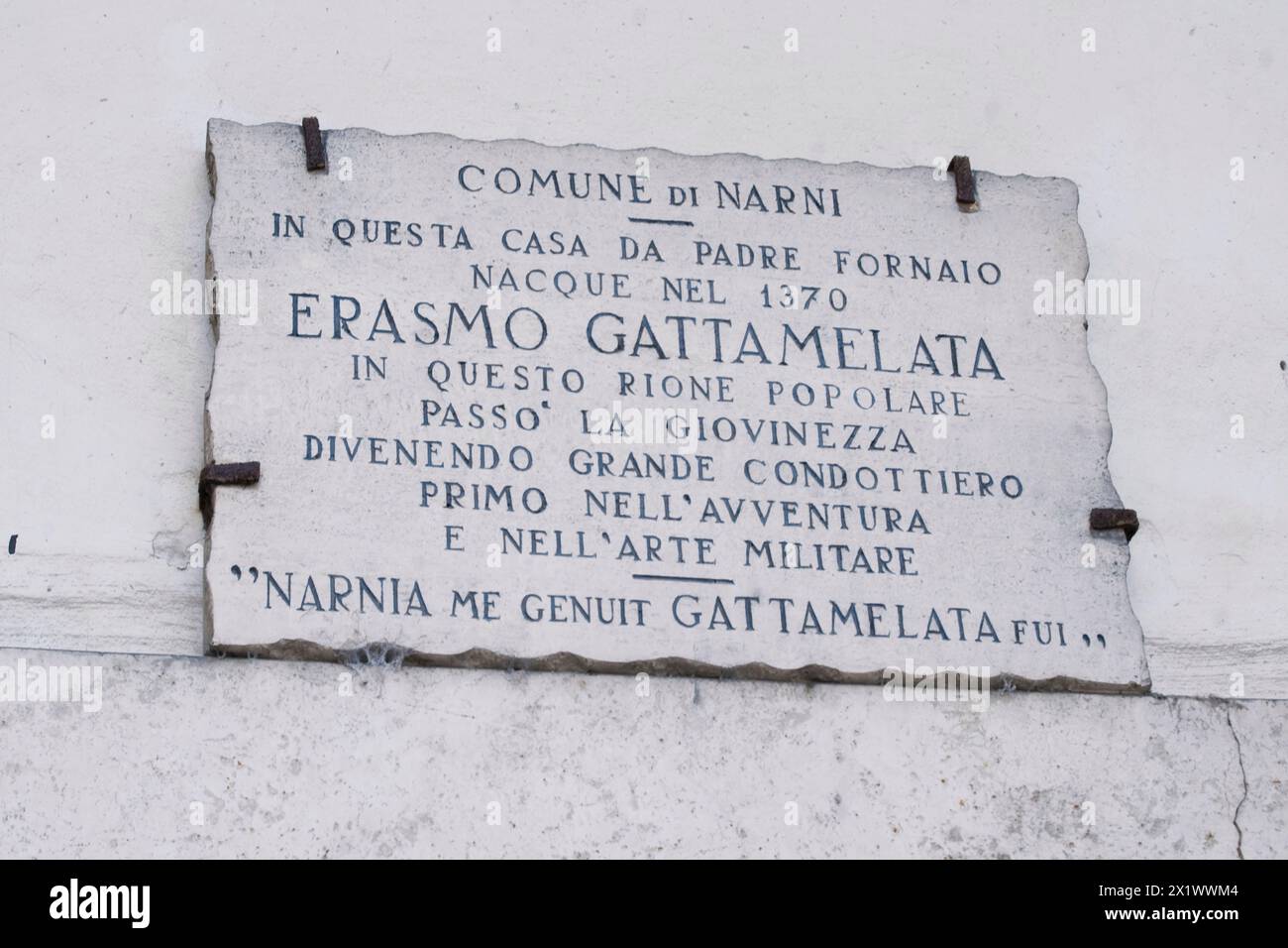 Haus von Erasmo da Narni, bekannt als Gattamelatai. Narni. Umbrien. Italien Stockfoto