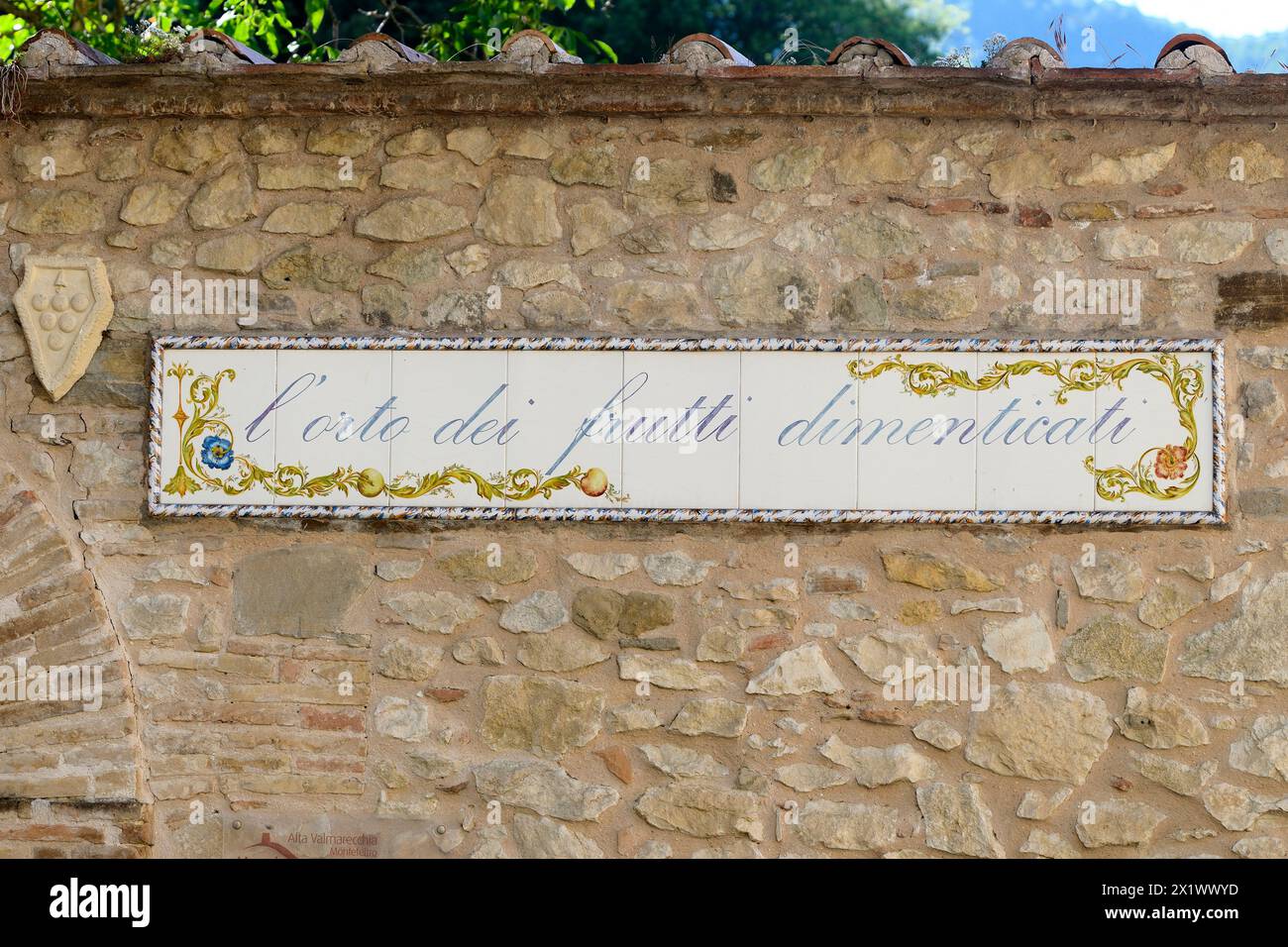 Der Garten der vergessenen Früchte. Pennabilli. Emilia Romagna. Italien Stockfoto