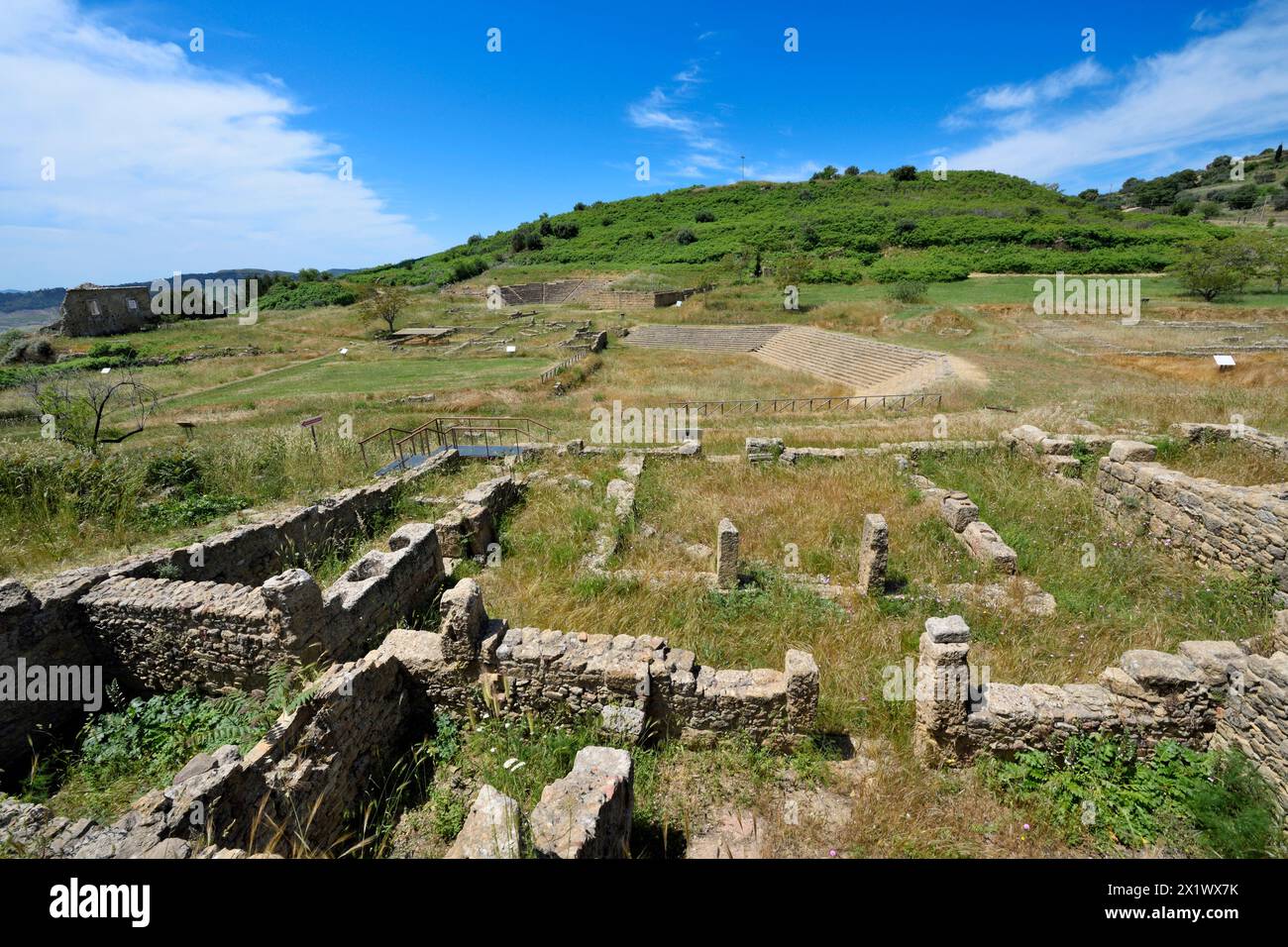 Wohngebiet von ​​the Ost. Archäologisches Gebiet von ​​morgantina. Aidone. Sizilien. Italien Stockfoto