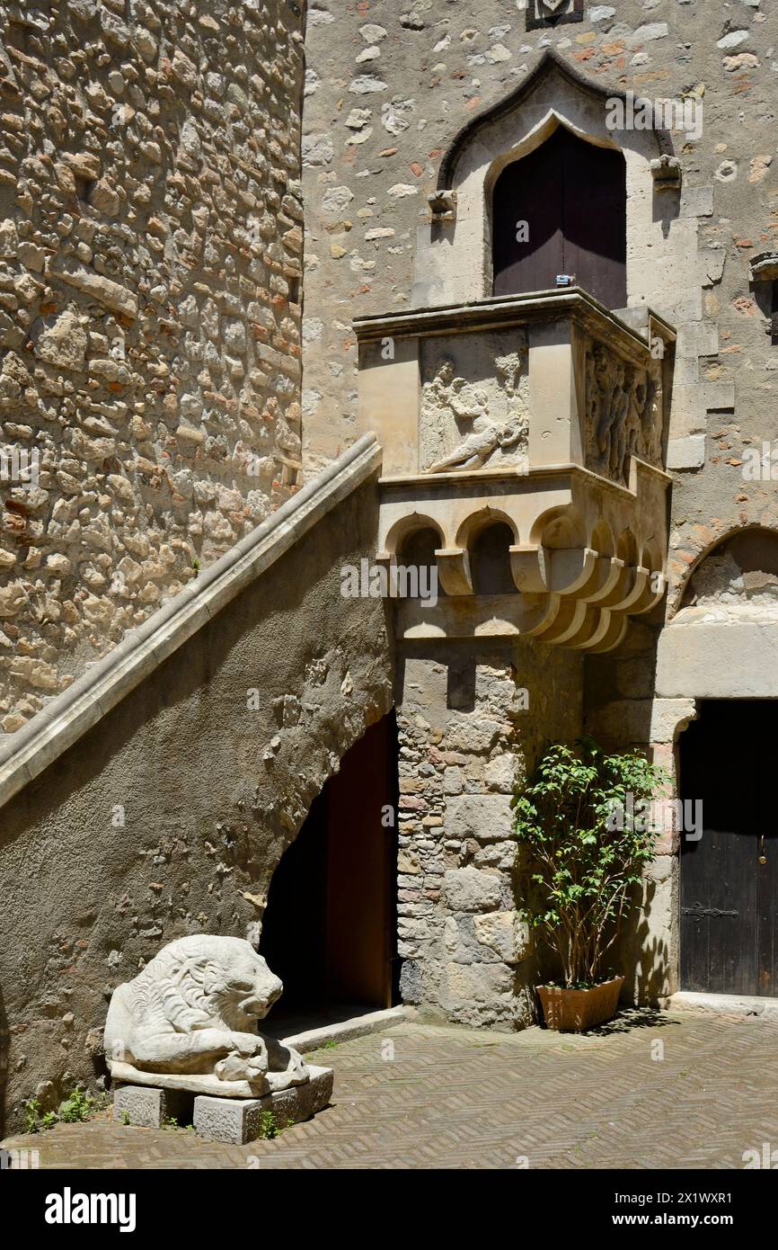 Innenhof des Corvaja-Palastes. Taormina. Sizilien Stockfoto