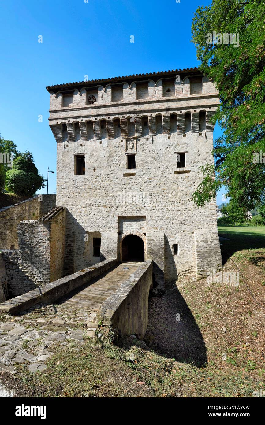 Die Mühle von Papst Sixtus V. Montalto Delle Marche. Marken. Italien Stockfoto