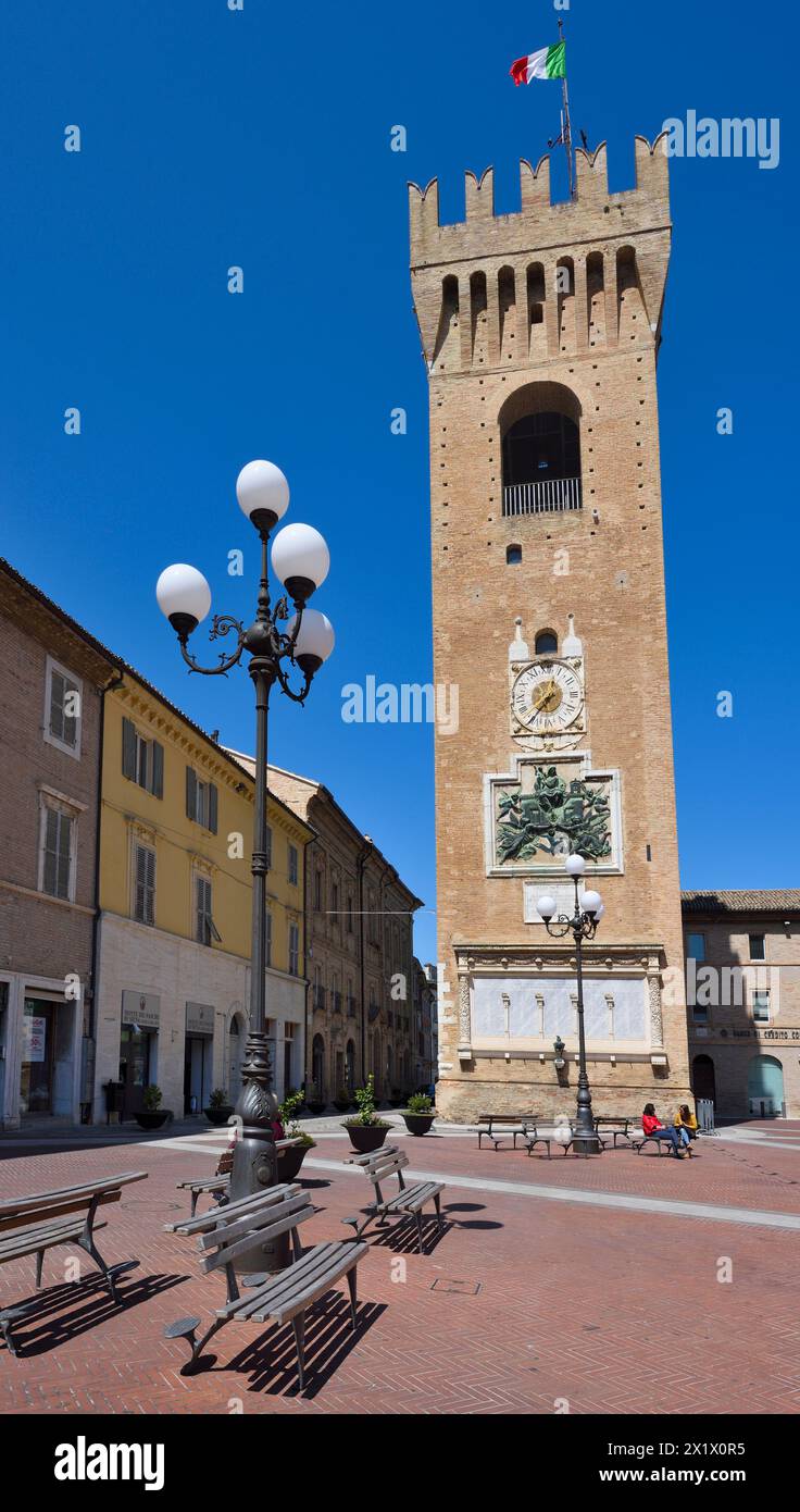 Bürgerturm. Recanati. Marken. Italien Stockfoto