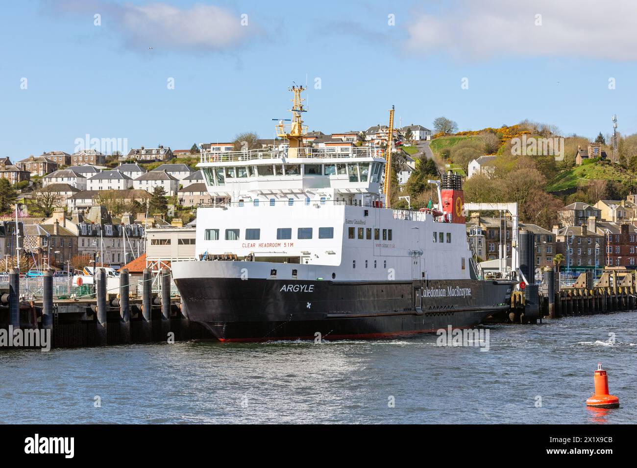 Caledonian MacBrayne MV Argyle liegt am Rothesay Pier, Isle of Bute, Firth of Clyde, Schottland, Großbritannien Stockfoto