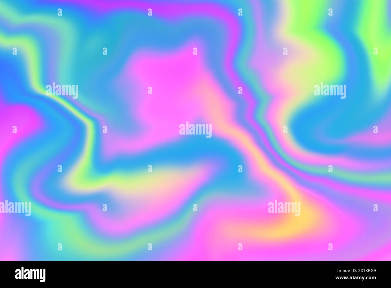 Abstrakter Regenbogen-Hintergrund im Glitch-Stil. Farbenfrohe Textur im Tie-Dye-Stil. Holografische Folienstruktur. Stockfoto