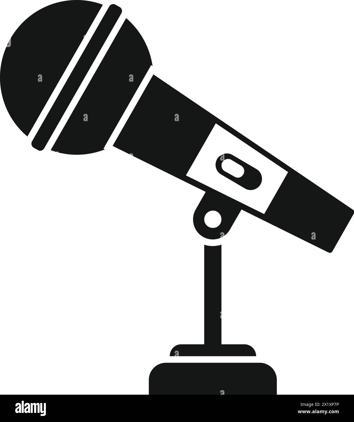 Desktop-Mikrofonsymbol einfacher Vektor. Sprachwerkzeug. Tonprüfung der Schulung Stock Vektor