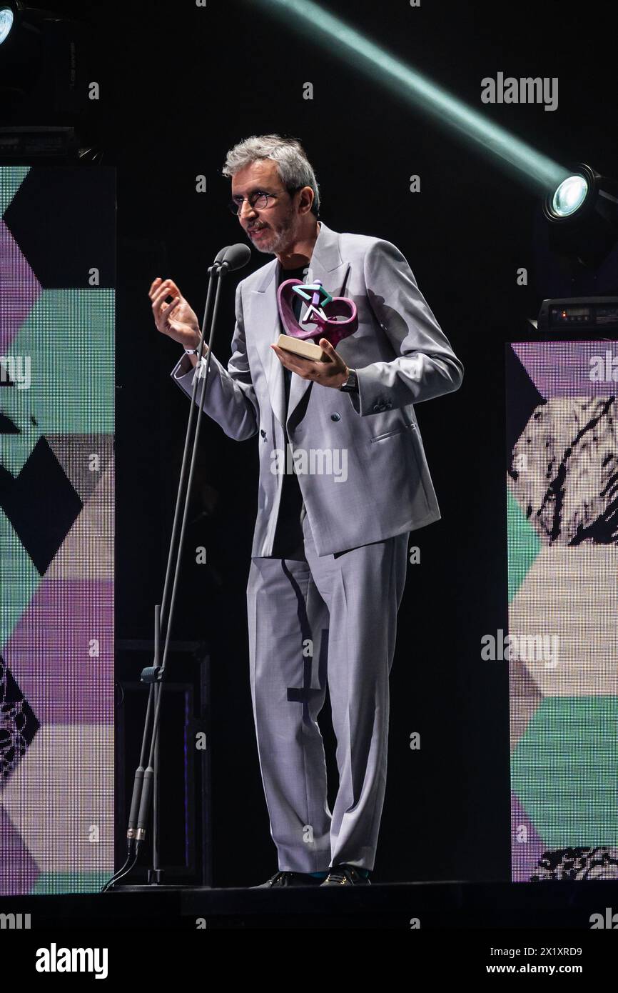 Xoel Lopez, Gewinner des Best Pop Album Award bei den MIN Independent Music Awards 2024 in Saragossa, Spanien Stockfoto