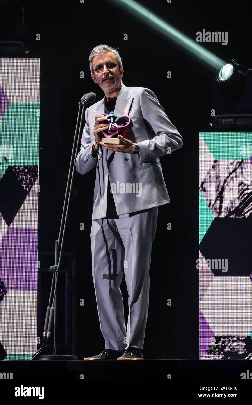 Xoel Lopez, Gewinner des Best Pop Album Award bei den MIN Independent Music Awards 2024 in Saragossa, Spanien Stockfoto
