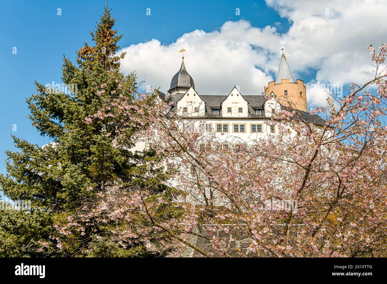 Blick auf Schloss Wildeck in Zschopau, Sachsen, Deutschland Stockfoto