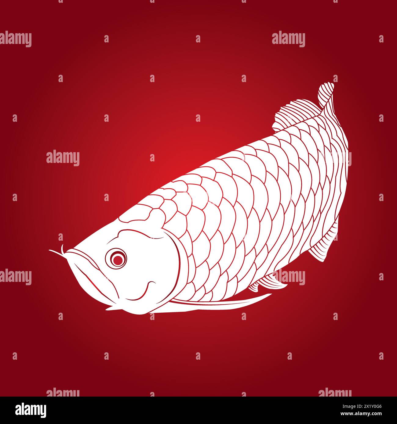 Arowana Fisch Icon Vektor Illustration einfaches Design Stock Vektor