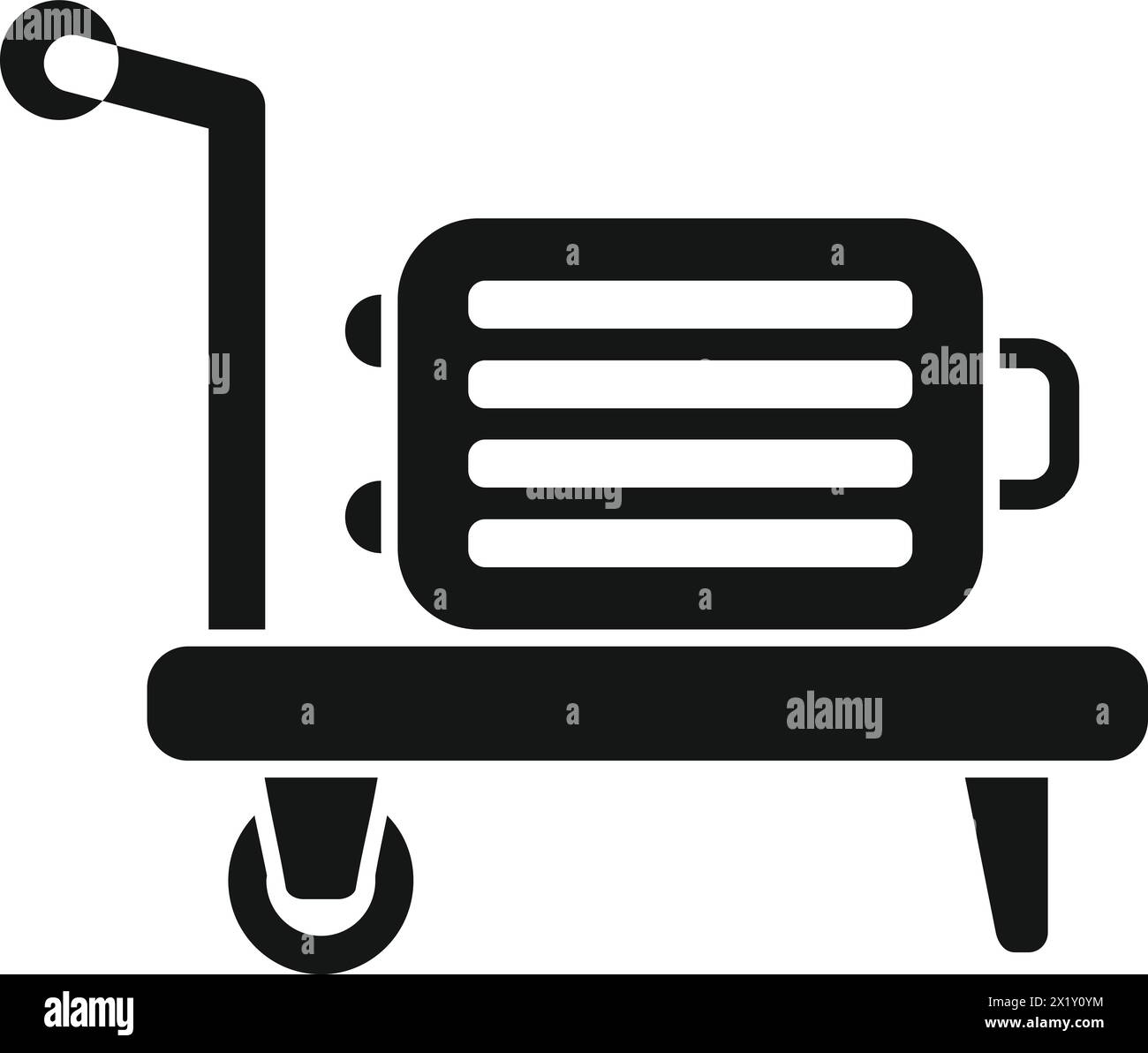 Service Gepäck Trolley Symbol einfacher Vektor. Tourdesign. Flughafenreise Stock Vektor
