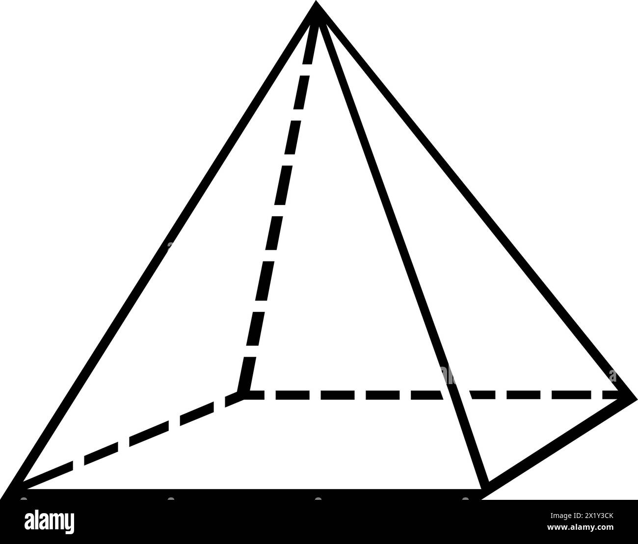 Vektorpyramidenprisma 3D-Schwarzweißzeichnung Stock Vektor