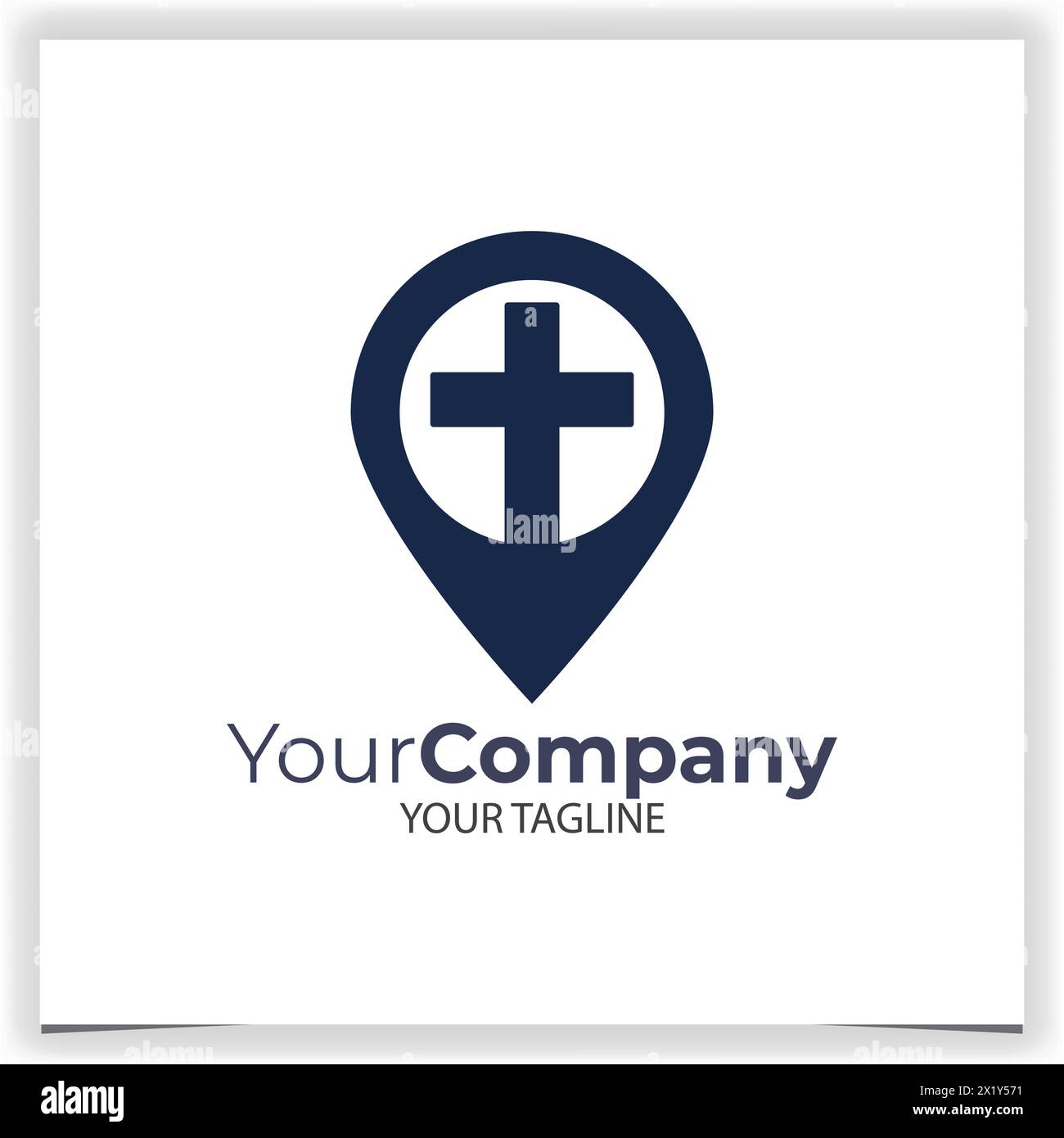 Vector Pin Church Logo Design Vorlage Stock Vektor