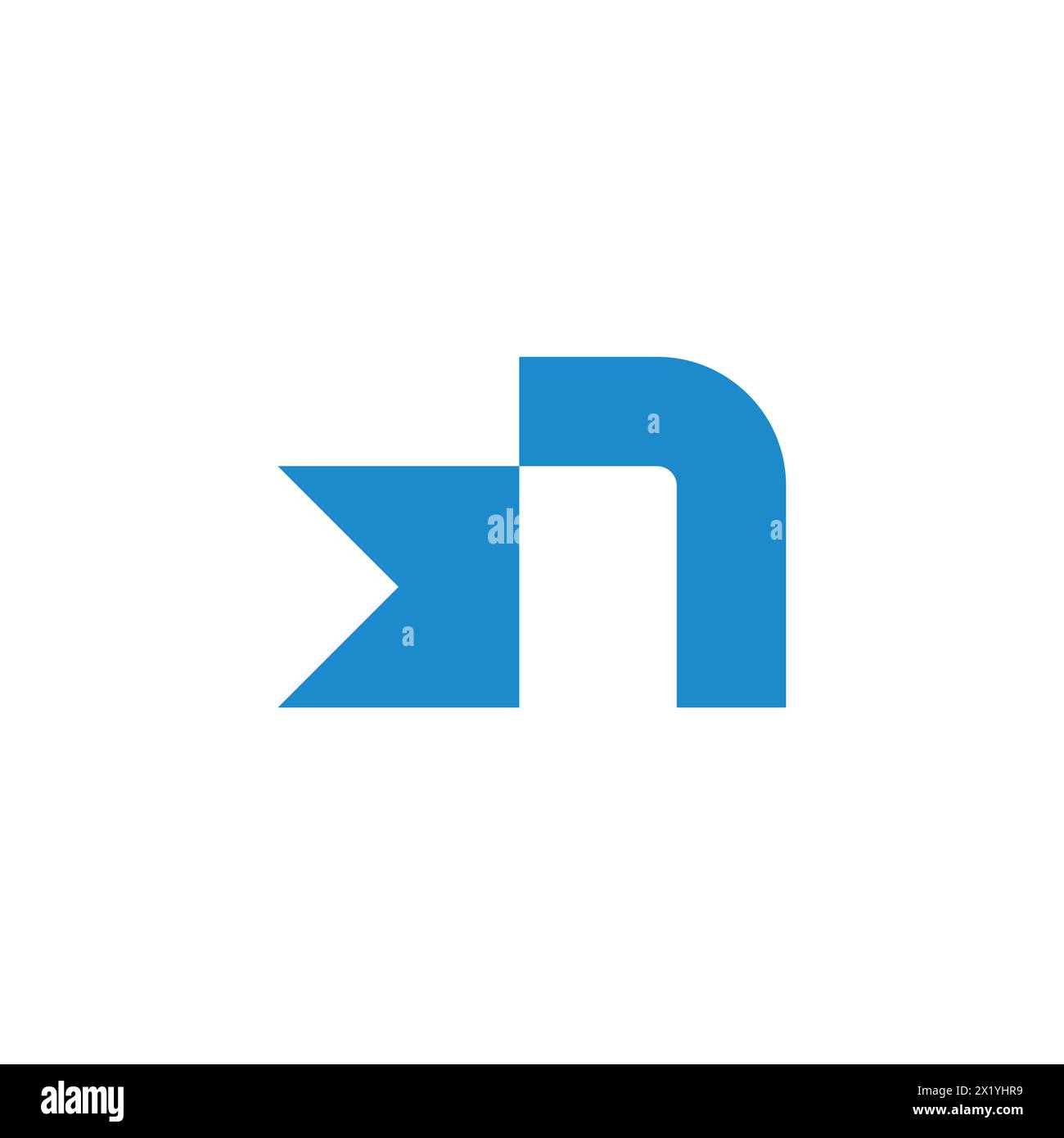 Letter n Buch Seite Band Logo Vektor Stock Vektor