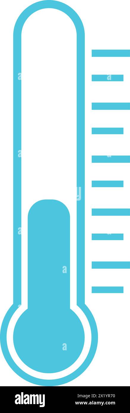 Medizinisches Thermometer Symbol mit Quecksilbersilhouette | Temperaturthermometer Vektor, Niedertemperaturthermometer Stock Vektor