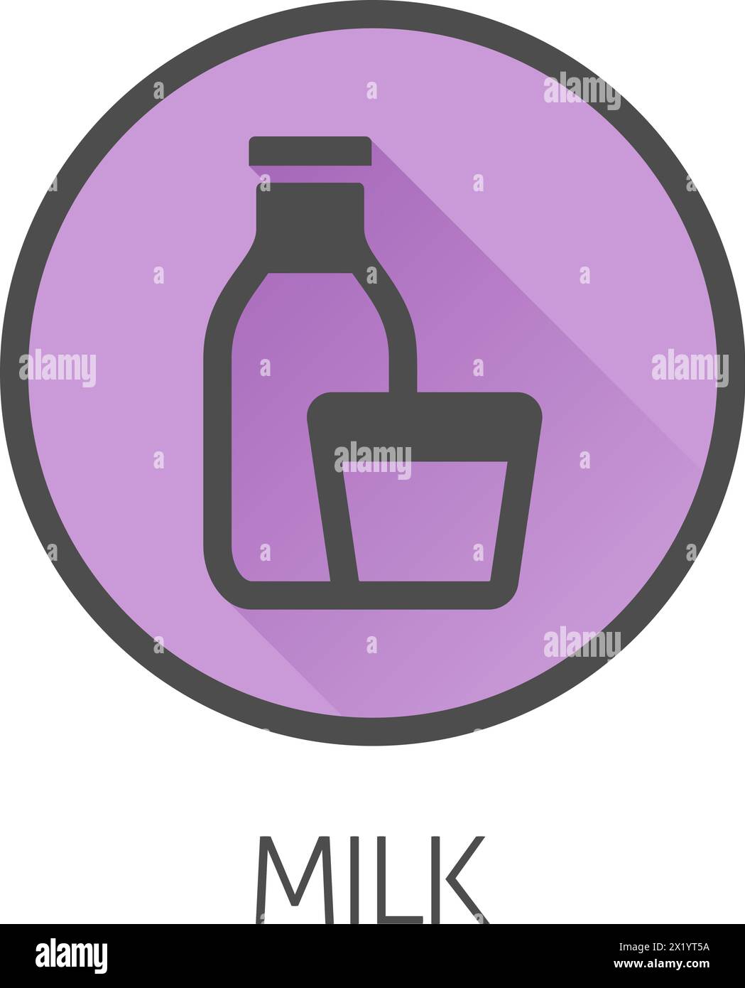 Milch Milchmilch Laktose Flasche Glas Nahrungsmittelallergien Symbol Stock Vektor