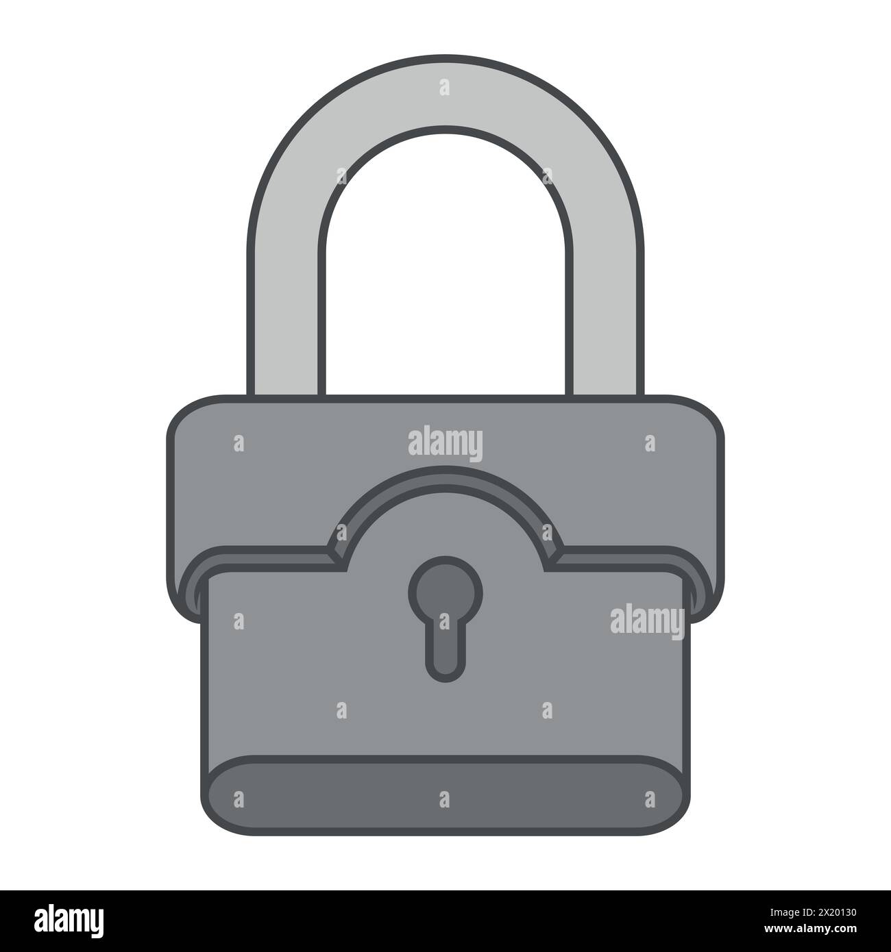 Vektor-Design von Metall-Vorhängeschloss für persönliche Sicherheit, Vorhängeschloss für Schlosser Stock Vektor