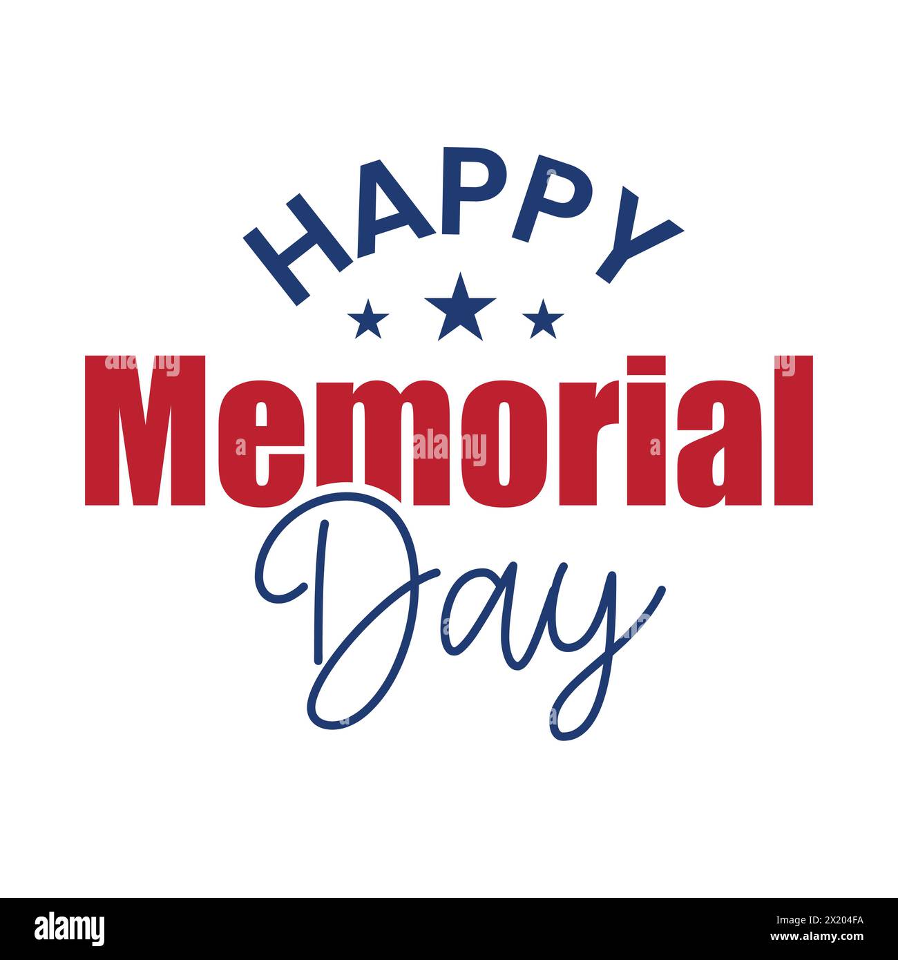 Grußkarte mit Happy Memorial Day Typografie. National American Holiday Illustration mit US-Flagge Farbe rot und blau. Amerikanischer Nationalfeiertag Stock Vektor