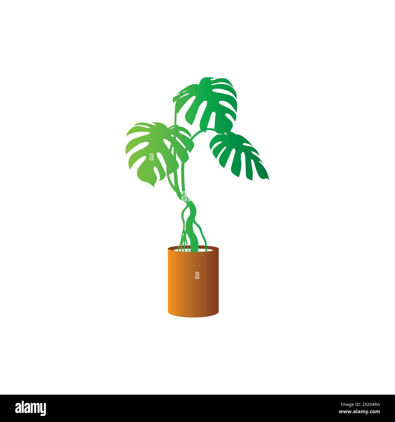 Monstera Pflanzen in Töpfen Logo, Monstera Vektor Stock Vektor