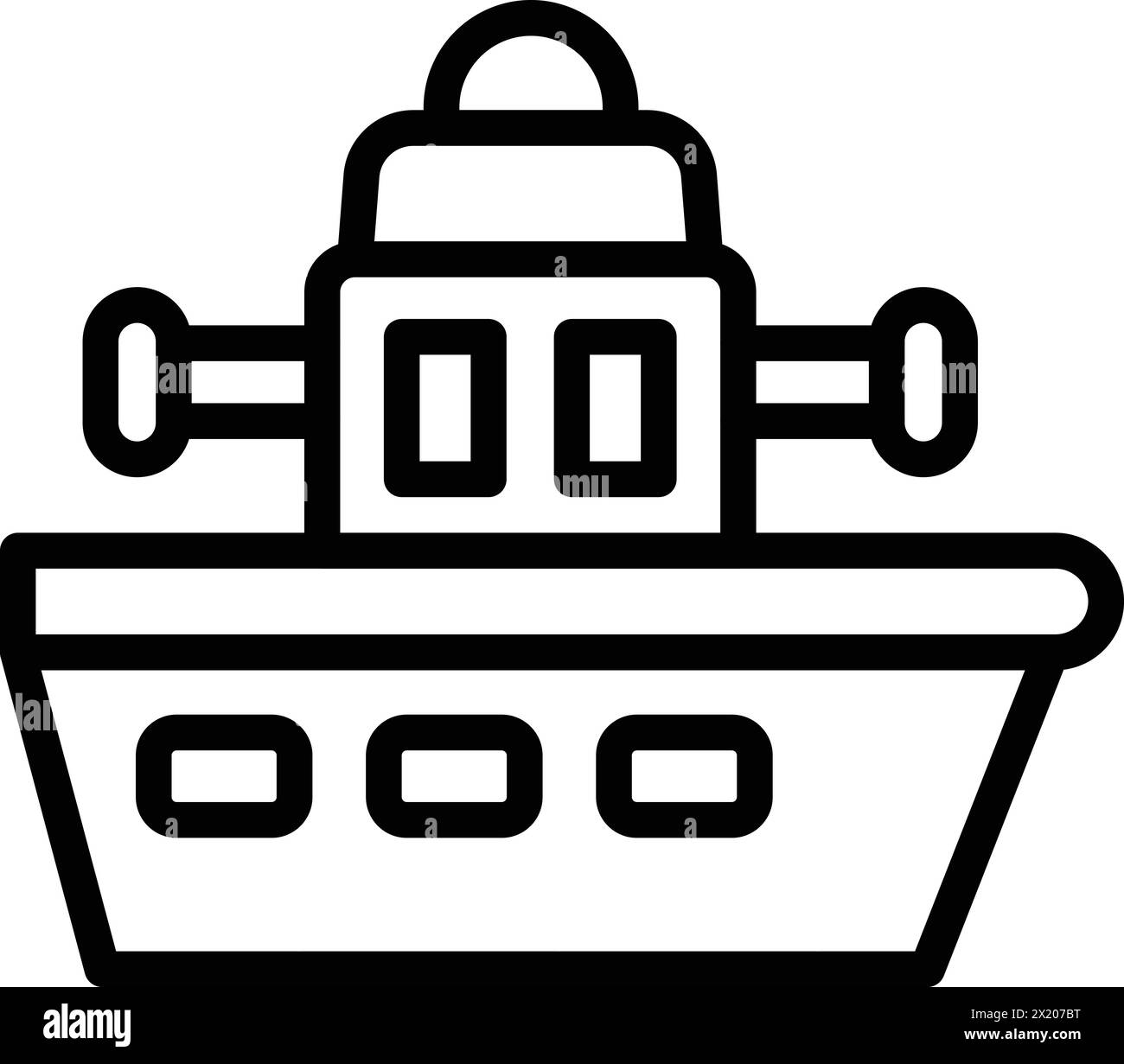 Schlachtschiff Armee Power Icon Umrissvektor. Kriegsschiff. Nautische Kampfflotte Stock Vektor