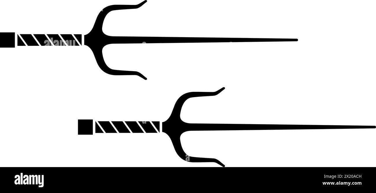 Kampfkunstausrüstung: sai-Waffensymbol Stock Vektor