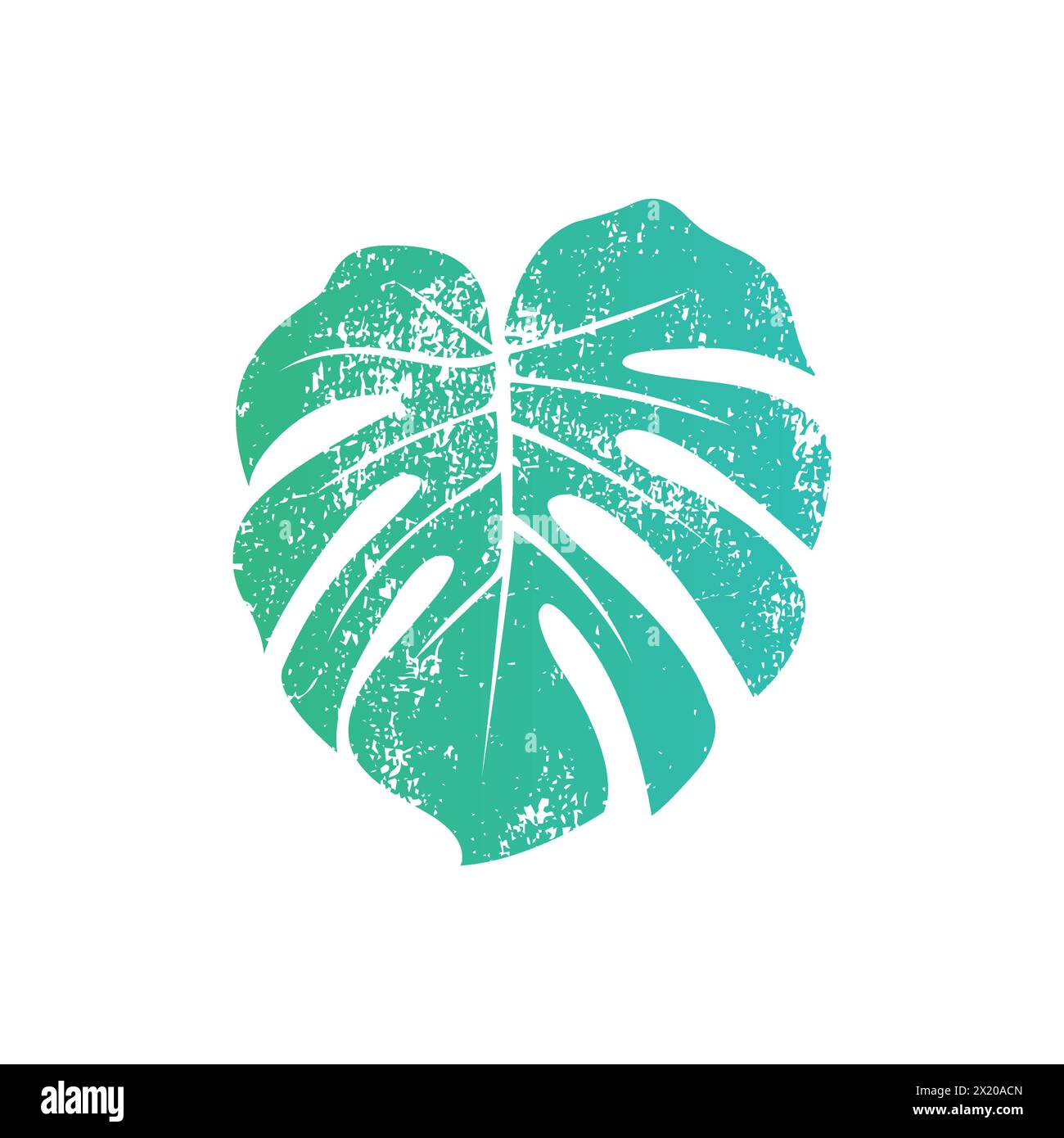 Monstera Leaf Grunge Vektor. Leaf-Symbol Stock Vektor