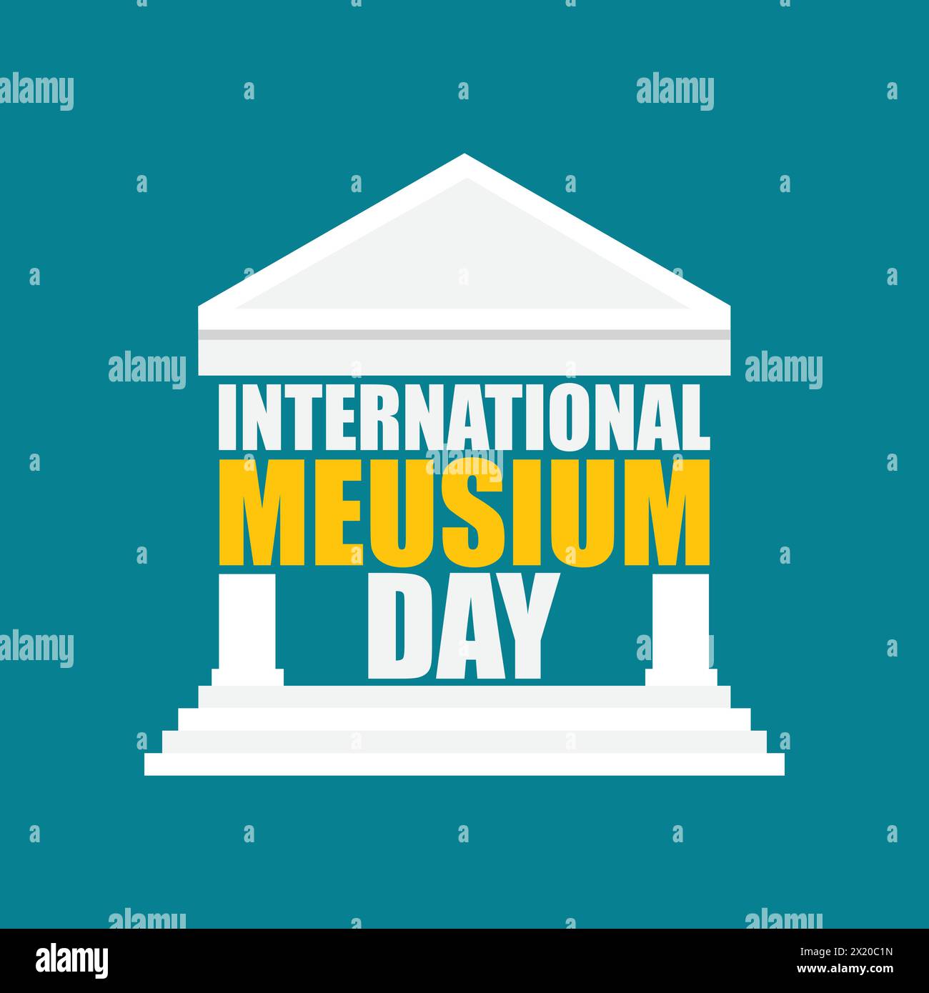 International Museum Day Vektor Illustration. Kreatives Typographiekonzept mit Architektur des Meusiums. Stock Vektor