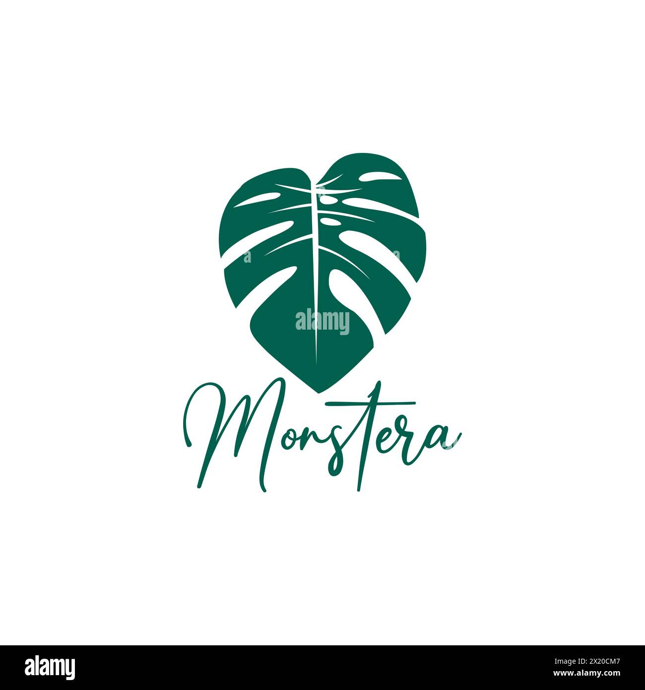 Monstera Blatt Vektor, Monstera Logo Einfach Stock Vektor