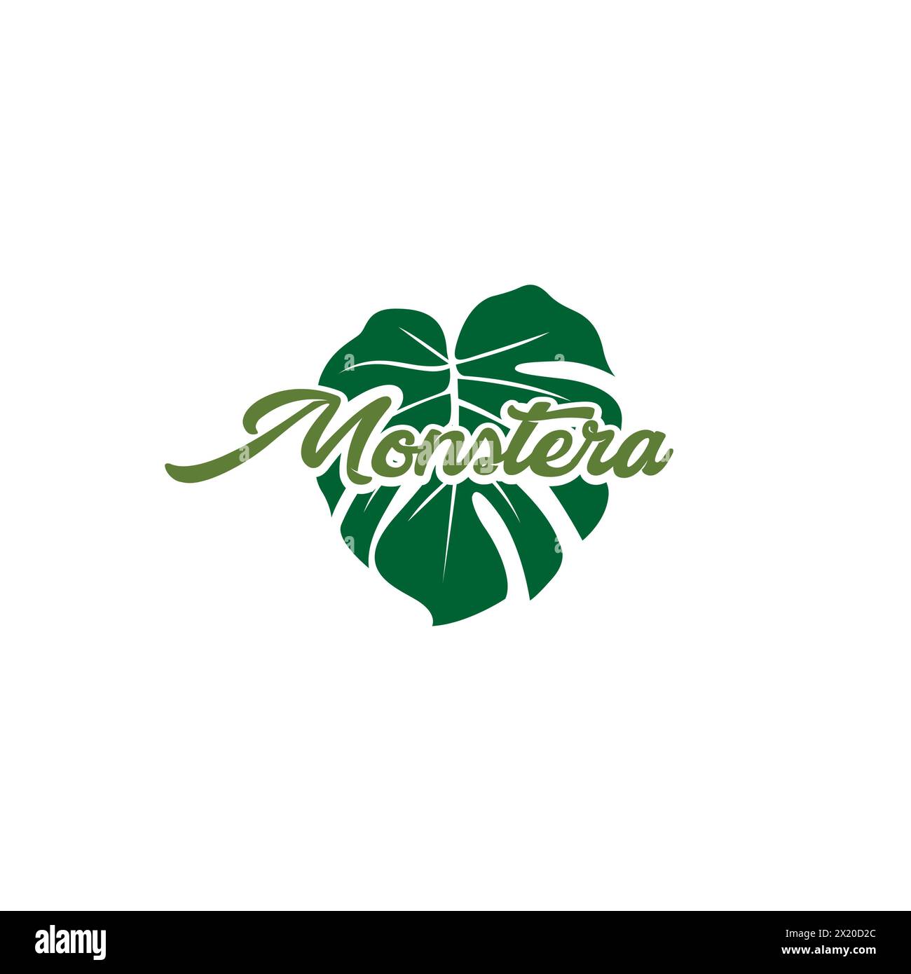 Monstera Logo-Design. Leaf-Symbol Stock Vektor