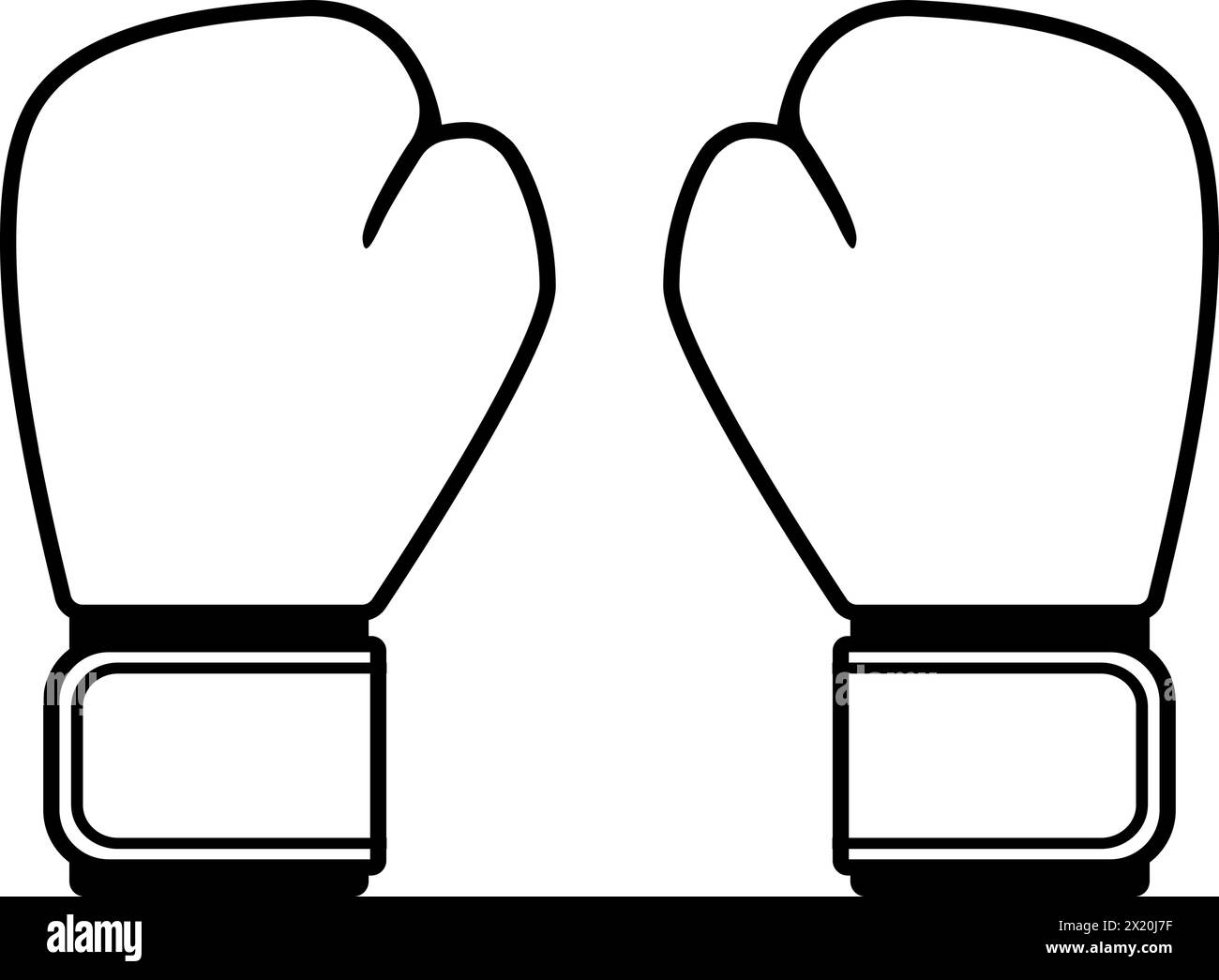 Mixed Martial Arts Ausrüstung: Boxhandschuhe Symbol Stock Vektor