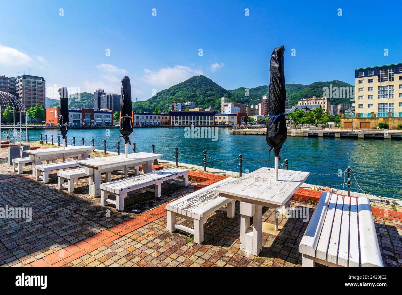 Mojiku ist ein Touristenort in der japanischen Gemeinde Kitakyushu in der Präfektur Fukuoka. Stockfoto