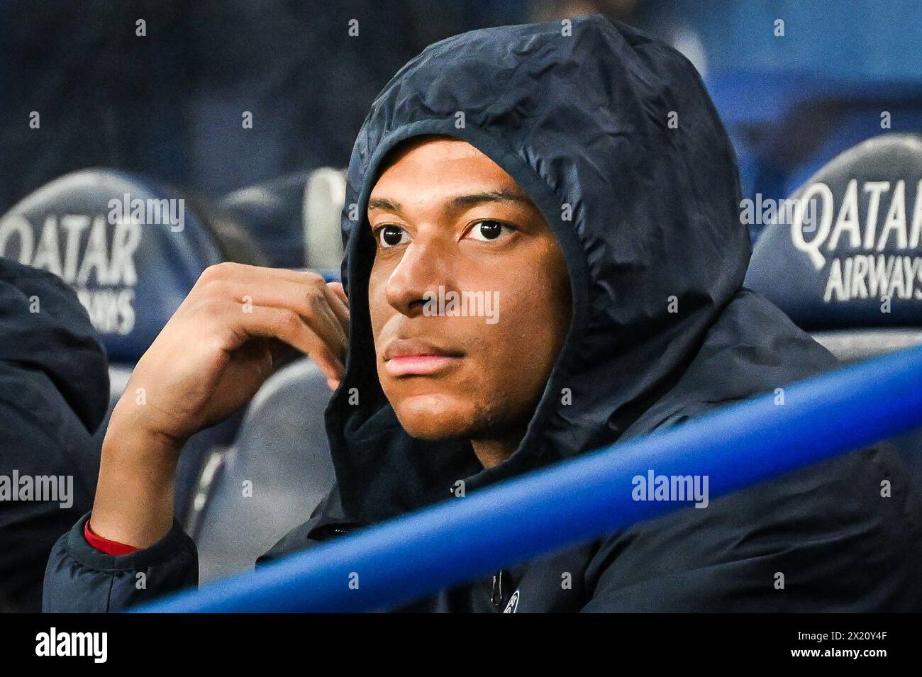 Paris, Frankreich. April 2024. PARIS, FRANKREICH - 6. APRIL: Kylian Mbappe von Paris Saint-Germain während des Ligue 1 Uber Eats-Spiels zwischen Paris Saint-Germain und Clermont Foot 63 im Parc des Princes am 6. April 2024 in Paris. (Foto: Matthieu Mirville/BSR Agency) Credit: BSR Agency/Alamy Live News Stockfoto