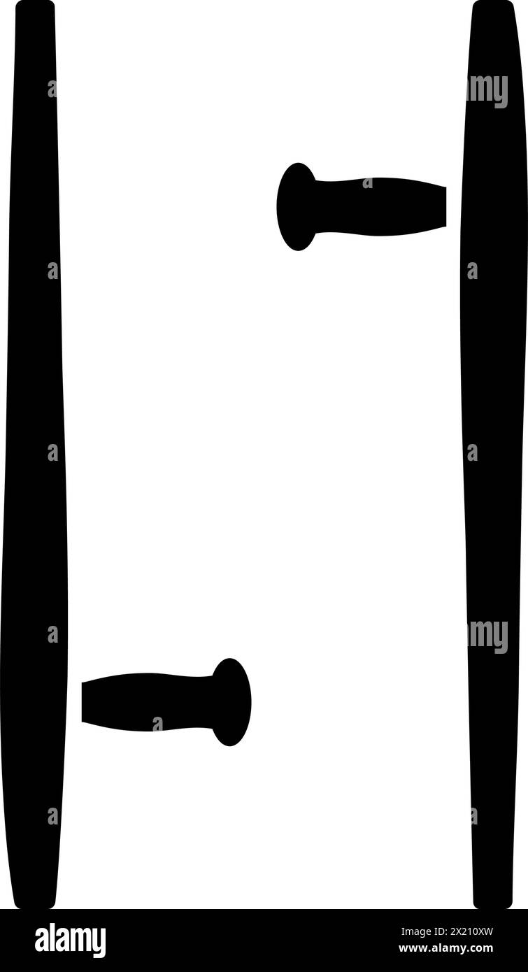 Kampfkunst Waffenausrüstung: Tonfa-Symbol Stock Vektor