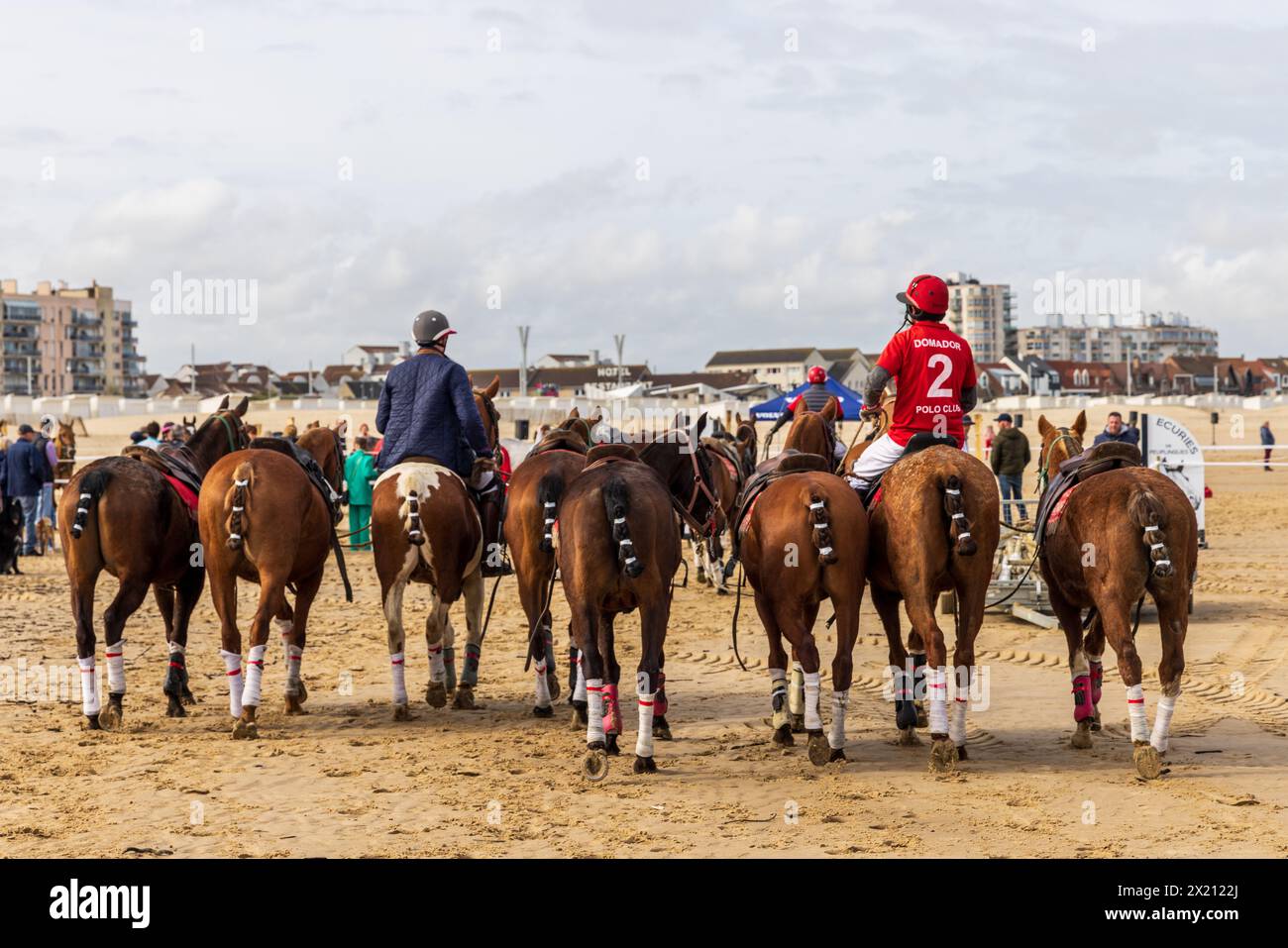 Tournoi de Polo sur la plage de Calais, Frankreich, Pas de Calais Stockfoto
