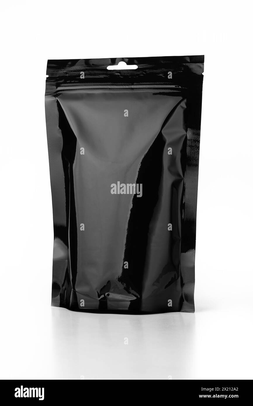 Verpackung Kaffee isolierter weißer Hintergrund Stockfoto