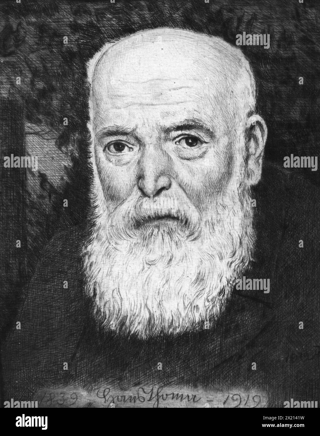Thoma, Hans, 2.10.1839–7.11.1924, deutscher Maler und Grafiker, Selbstporträt, 1919, ADDITIONAL-RIGHTS-CLEARANCE-INFO-NOT-AVAILABLE Stockfoto