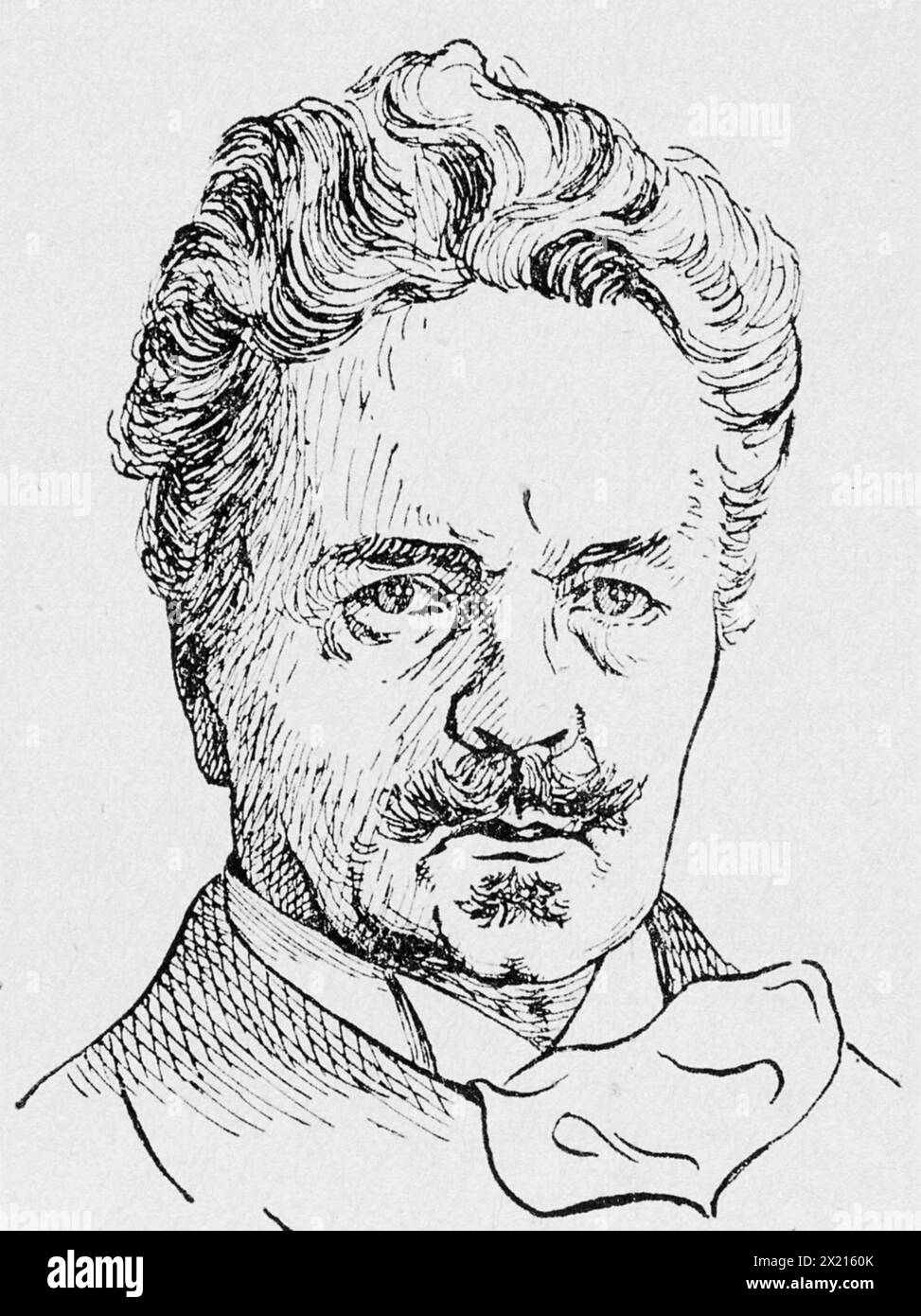 Strindberg, August 22.1.1849 - 14.5,1912, schwedischer Schriftsteller, Zeichnung von Meinecke, später im 19. Jahrhundert, ZUSÄTZLICHE-RECHTE-CLEARANCE-INFO-NOT-AVAILABLE Stockfoto