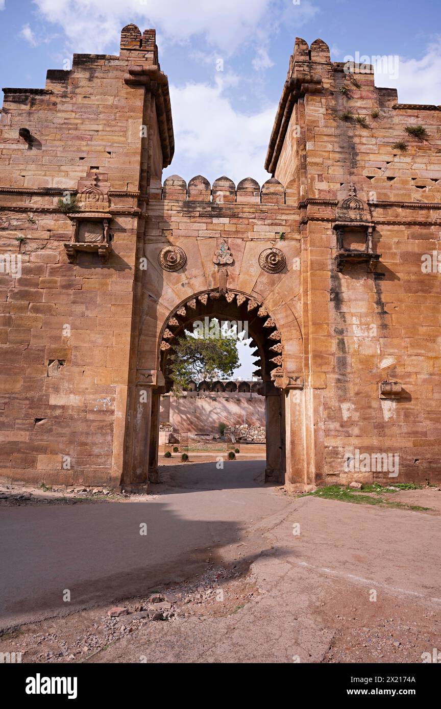 Badal Darwaja, in der Nähe von Gujari Mahal, Gwalior, Madhya Pradesh, Indien Stockfoto