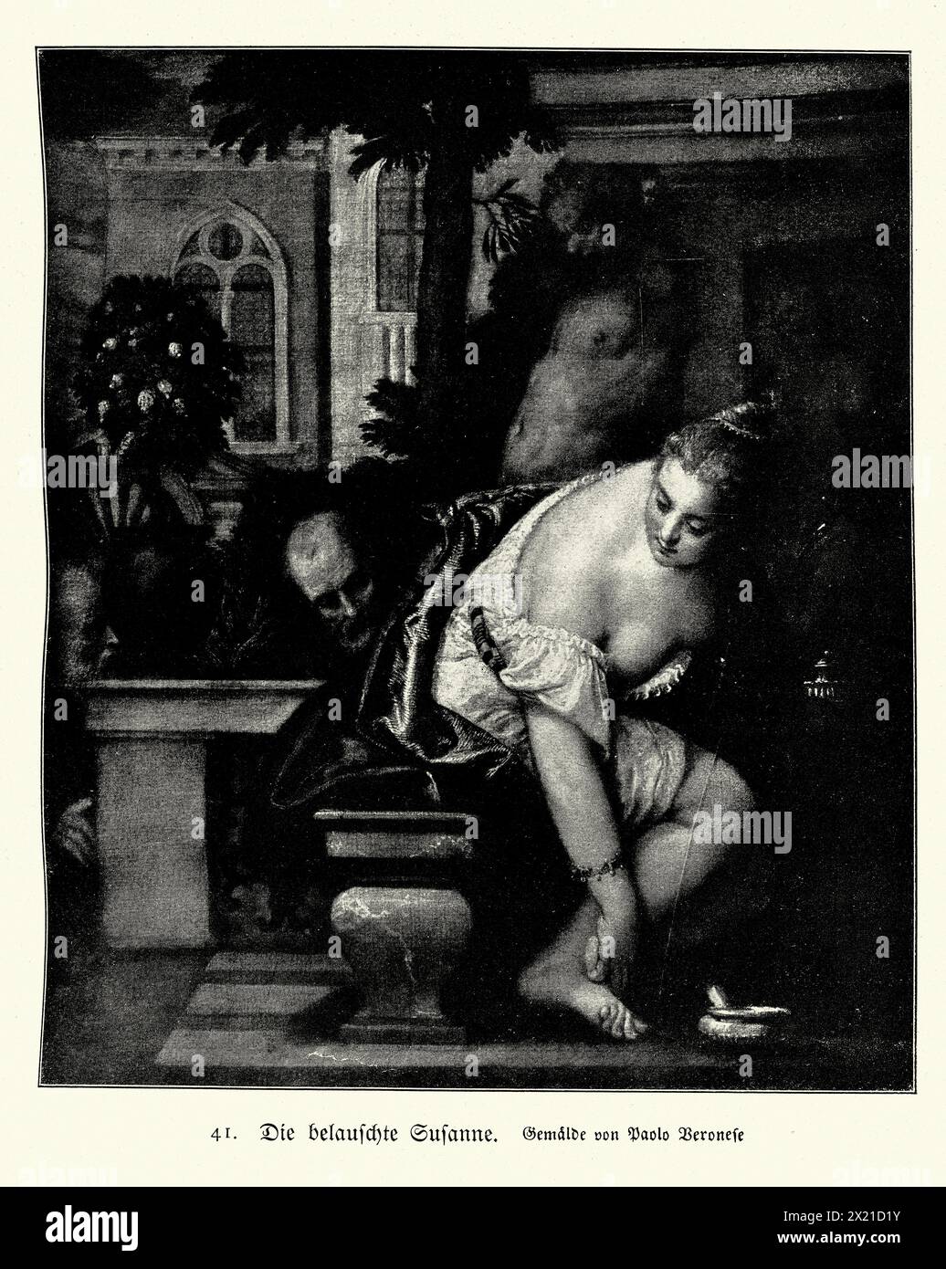 Vintage-Illustration, Susanna im Bad nach Paolo Veronese italienische Renaissance-Kunst Stockfoto