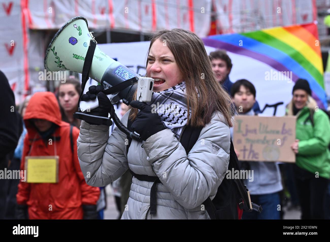 Stockholm, Schweden, 19.04.2024, Greta Thunberg nimmt an den Freitagen des zukünftigen Klimastreiks in Stockholm Teil. , . Quelle: TT News Agency/Alamy Live News Stockfoto