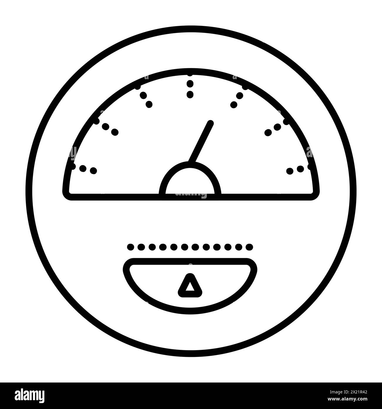 Tachometerschild, Vorderseite der Transportdetails, schwarzes Linienvektorsymbol Stock Vektor