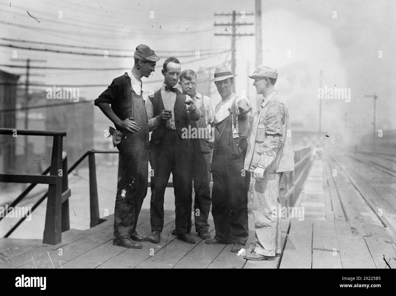 Penn.R. (Eisenbahn) Männer reden Streik, 1910. Stockfoto