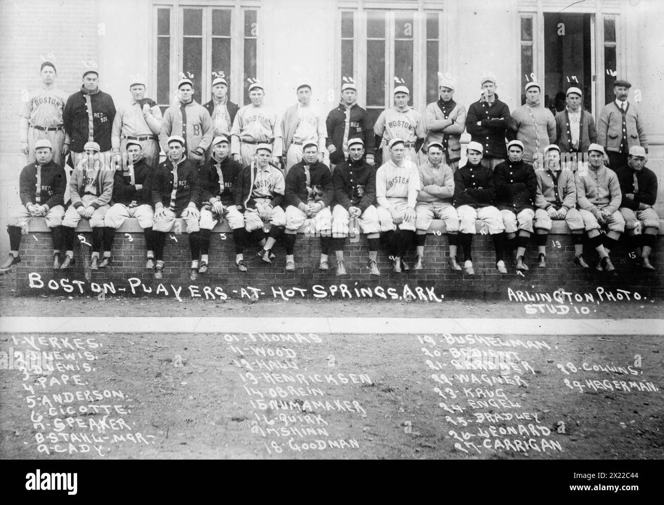 Red Sox in Hot Springs, Ark., 1912, 1912. Stockfoto